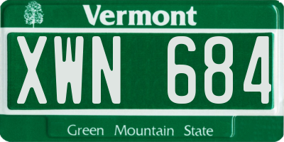 VT license plate XWN684