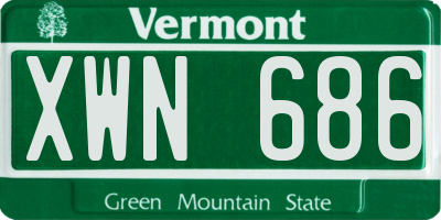 VT license plate XWN686