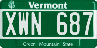VT license plate XWN687