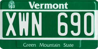VT license plate XWN690