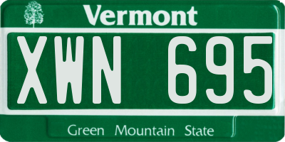 VT license plate XWN695
