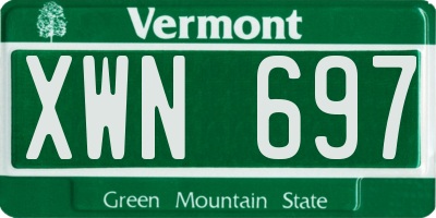 VT license plate XWN697