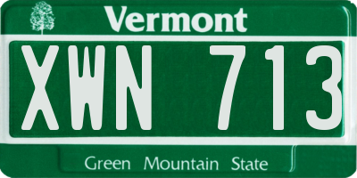 VT license plate XWN713