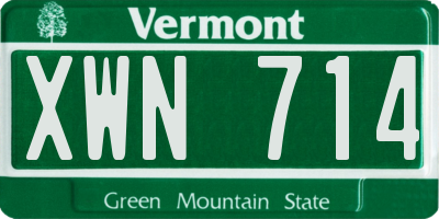 VT license plate XWN714