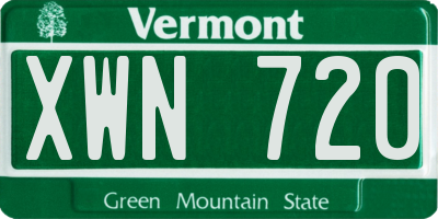 VT license plate XWN720