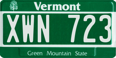 VT license plate XWN723