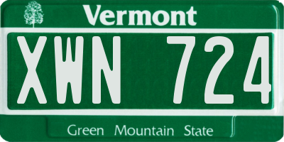 VT license plate XWN724