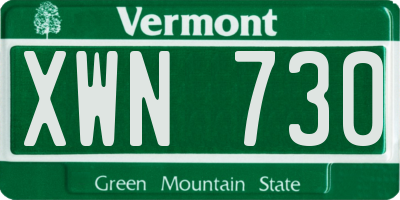VT license plate XWN730