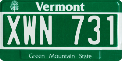 VT license plate XWN731