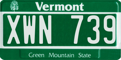 VT license plate XWN739