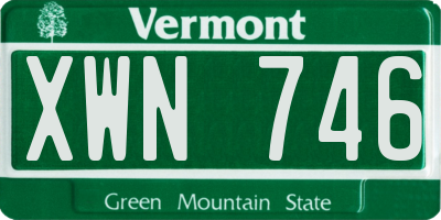 VT license plate XWN746