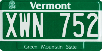 VT license plate XWN752