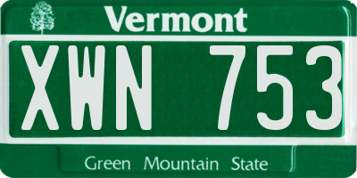 VT license plate XWN753