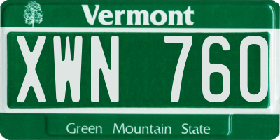 VT license plate XWN760