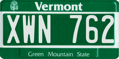 VT license plate XWN762