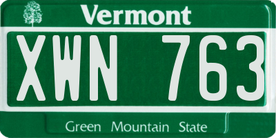 VT license plate XWN763
