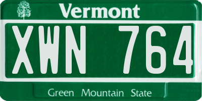 VT license plate XWN764