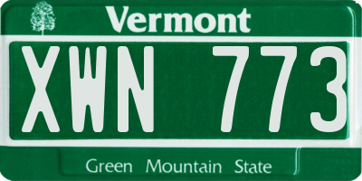 VT license plate XWN773