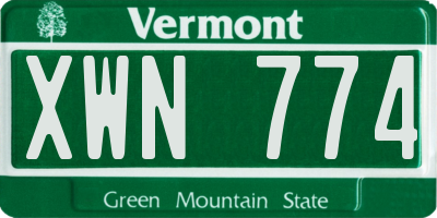 VT license plate XWN774