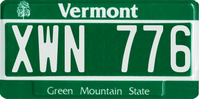VT license plate XWN776