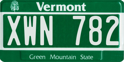 VT license plate XWN782