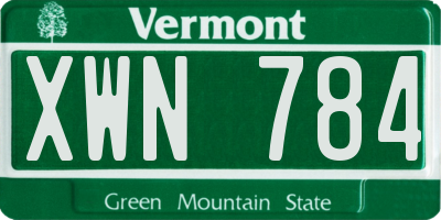VT license plate XWN784