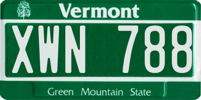 VT license plate XWN788