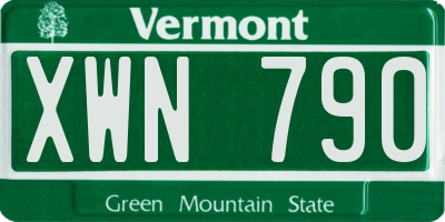 VT license plate XWN790