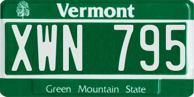 VT license plate XWN795