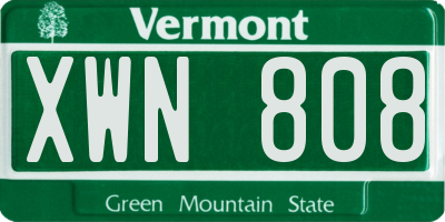 VT license plate XWN808