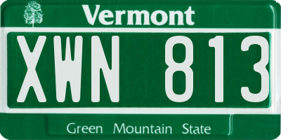 VT license plate XWN813