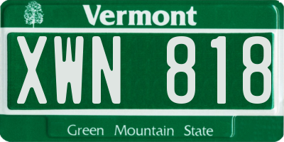 VT license plate XWN818