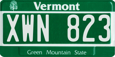 VT license plate XWN823