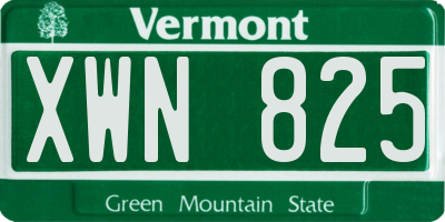 VT license plate XWN825