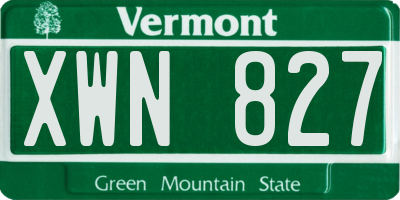 VT license plate XWN827