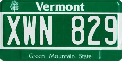 VT license plate XWN829