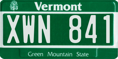 VT license plate XWN841