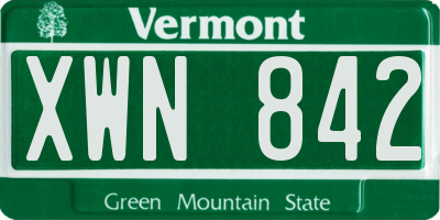 VT license plate XWN842