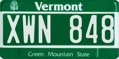 VT license plate XWN848