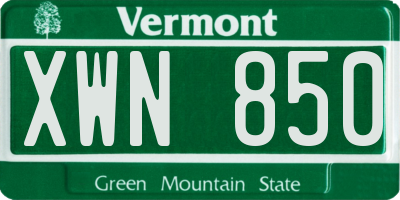 VT license plate XWN850