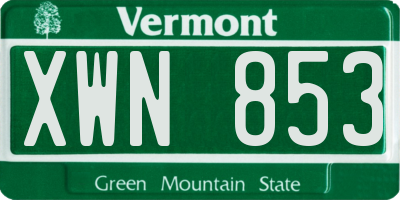 VT license plate XWN853