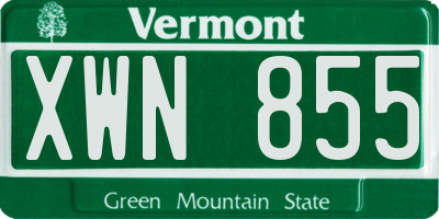 VT license plate XWN855
