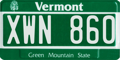 VT license plate XWN860