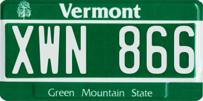VT license plate XWN866