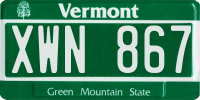 VT license plate XWN867