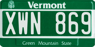 VT license plate XWN869