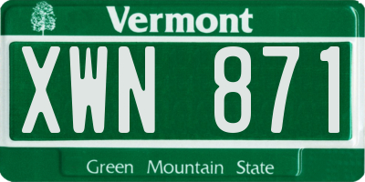 VT license plate XWN871