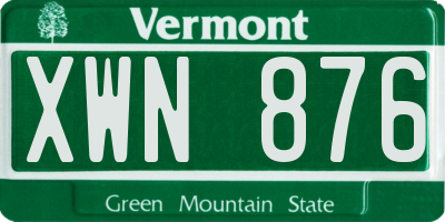 VT license plate XWN876