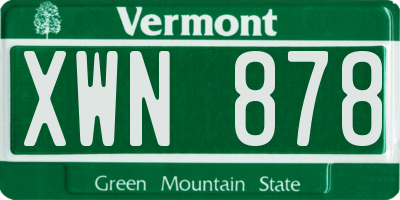 VT license plate XWN878