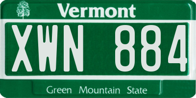 VT license plate XWN884